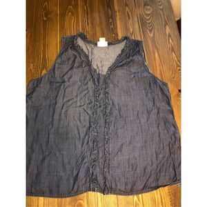 Liz Claiborne Denim Look Sleeveless Top women size XXL